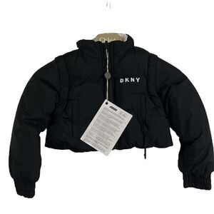 DKNY Kids Charcoal Puffer Coat
